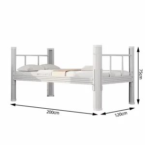 200x120cm Durable Contemporary Metal Single Bed Sturdy Design for Bedroom Dorm Hotel & Apartment Use