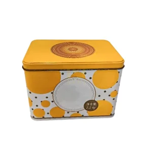 200x140x140mm Food Grade Tinplate Storage Box with Glossy Coating for Wedding Candy