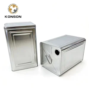 20L Empty Metal Tin Can with Metal Lid and Plastic Handle, Printed 18L Paint Can, Square Shape