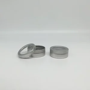20g Aluminum Tin Box with Transparent Window 20ml Round Tin Can with Clear Window and Slip Lid