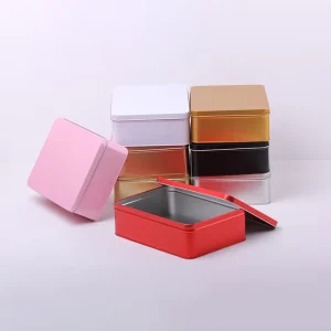 220*160*65mm Custom Rectangle Tinplate Cake Tin Box Large Food Storage Gift Box Matte Finish Custom Logo for Biscuit Packaging