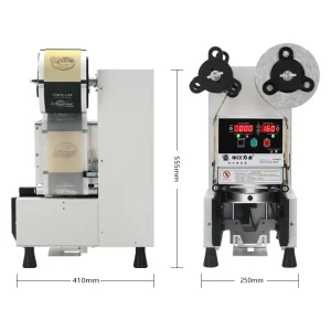 220V Automatic Plastic and Paper Cup Sealing Machine with Counter