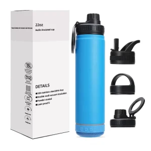 22oz Double Wall Stainless Steel Insulated Bluetooth Music Sports Water Bottle