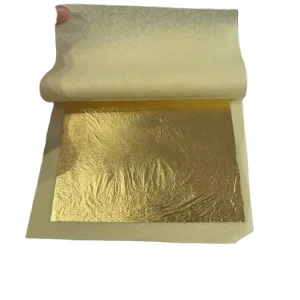 24K Edible Gold-Plated Metal Leaf Foil Sheets and Flakes for Religious Souvenirs, Fountains, Essential Oil, Cosmetics, Skin Care, Desserts, and Ice