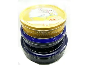 250g Custom Airtight Round Biscuit Tin Can Food Grade Printed Metal Storage Can for Cookie Candy Gift