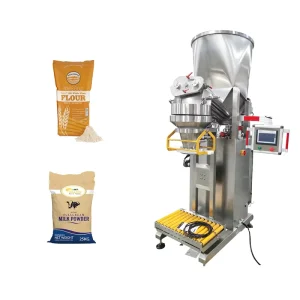 25kg and 50kg Semi-Automatic Powder Filling, Wrapping, and Sealing Machine for Plastic and Paper Big Bags with Conveyor Belt