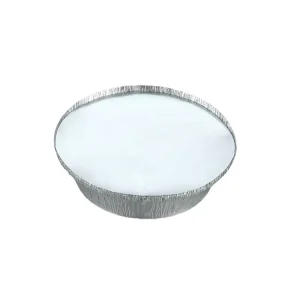 25oz Silver Round Aluminum Foil Container with Pulp-Molded Lid for High-Temperature Sterilization, Oven Baking, and Catering