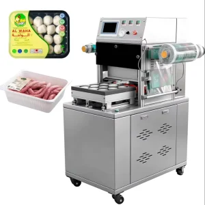 2KW Vertical Automatic MAP Vacuum Sealer for Food Trays and Bowls
