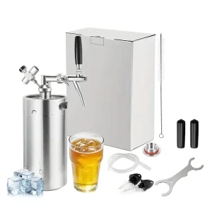 2L 3.6L 4L 5L 10L Stainless Mini Beer Barrel Keg Portable Homebrew Draft Beer Keg Dispenser Kit with Sleeves and Custom logo