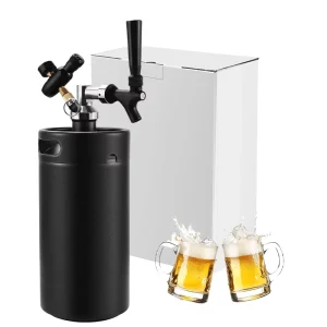 2L 3.6L 5L Matte Black Mini Beer Keg Growler Faucet Dispenser System