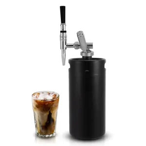 2L 3.6L Mini Keg Nitro Cold Brew Coffee Container Dispenser Coffee Faucet Kit Brewery Stainless Steel Growler Matte Coated