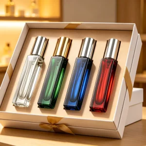 2ml 5ml 10ml Square Glass Perfume Bottles with Aluminum Screw Mouth and Black Aluminum Spray Pump
