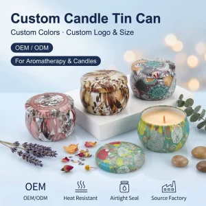 2oz 4oz 6oz 8oz 16oz Tinplate Tin Cans Box Candles With Lid Factory Custom Logo Round Container Metal Candle Tin Can Boxes