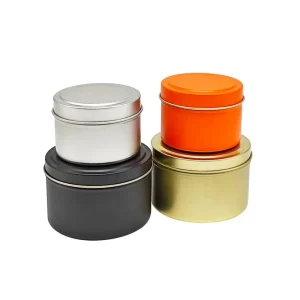 2oz-6oz Round Matte Black Seamless Friction-Lid Candle Tinplate Can, Factory Direct, for Soy Wax Candle Making and Storage