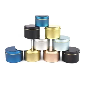 2oz Seamless Round Empty Tinplate Container with Lid for Medicine, Cosmetics, Candy, Cookies, and Candles
