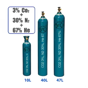 3% CO2 30% N2 67% He Trimix Mixed Gas Cylinder for Welding Protection Gas and Communication Transmission