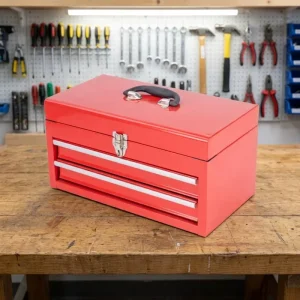 3 Drawer Metal Tool Box Steel Tool Chest with Lock and Ball Bearing Slides Portable Garage Workshop Storage