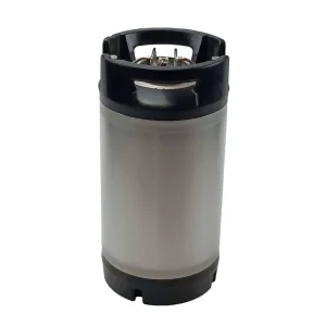 3 GAL 12L Ball Lock Stainless Steel Corny Keg with Dual Rubber Handles and Rubber Bottom