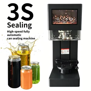 3-Second Automatic Sealing Machine for Beverage, Coffee, and Nut Cans with Customizable Height and Diameter