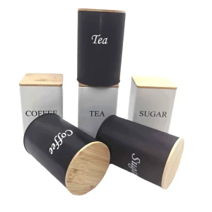 3 Sets 95*95*155mm Airtight Rectangular Metal Tin Box with Detachable Lid Food Safe Tinplate Storage Canister for Kitchen