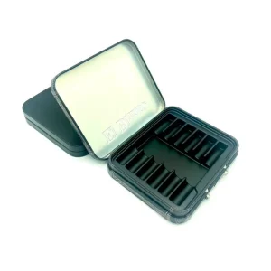 3.5- or 3.7-Inch Hinged Resealable Certified Tin Box with Metal Child-Resistant Buttons for Edibles or Gummies