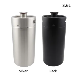 3.6L Mini Keg Growler Portable Draft Beer Dispenser System Pressurized Stainless Steel Beer Growler