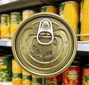 300# 72.9 mm Double Gold Chrome Easy Open Can Lid Anti corrosion Can Covers for Corn Cans