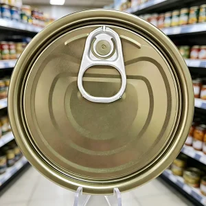 300# 72.9 mm TFS Chrome Aluminum Paste Gold Easy Open Can Cap Can Covers Sealed Can Tops for Meat Cans