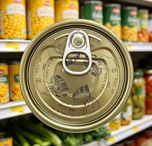 300# 72.9 mm TFS Chrome Plated Double Gold Easy Open End EOE Can Tops for Canned Corn