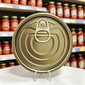 300# 72.9 mm TFS Chrome Plated White Enamel With Gold Pull Tab Easy Open End EOE Can Tops for Canned Tomato Paste