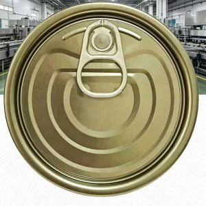 300# 73mm Chrome Plated Tinplate Easy Open End with Gold Pull Tab