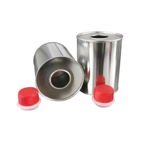 300ml Round Tinplate Metal Can for Locomotive Oil and Brake Oil with Plastic Cover