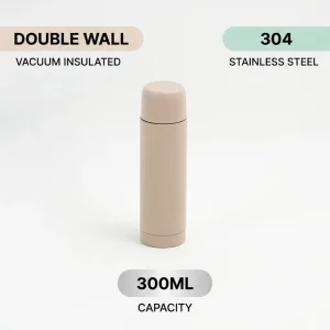 300ml Vacuum-Insulated Double-Wall 304 Stainless Steel Water Bottle with Lid and Stopper