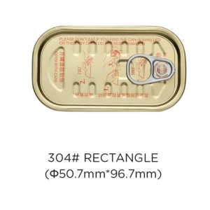 304# 50.7*96.7mm Rectangle Tinplate Easy Open Ends Metal Can Lids for Luncheon Meat & Food Canning