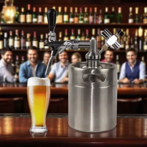 304 Stainless Steel 2L Mini Keg with CO2 Pressure Beer Dispenser