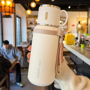 304 Stainless Steel 600 ml Large Capacity Thermo Flask Water Bottle Portable Outdoor Activity With Filter Mesh Lid Handle
