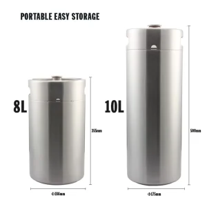 304 Stainless Steel 8L Beer and Coffee Keg for Secondary Fermentation with Pressure-Resistant Draft System
