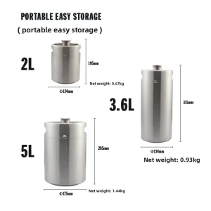 304 Stainless Steel Beer and Coffee Keg for Secondary Fermentation and Pressure-Resistant Draft Systems