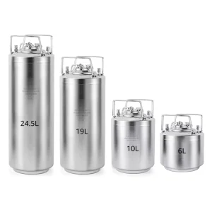 304 Stainless Steel Custom Double Ball Lock Post Keg 5L 6L 10L 19L 24.5L for Homebrew Beer and Cold Brew