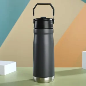 304 Stainless Steel Double Wall Vacuum Insulated Bottle Portable Handle Sports Kettle 500 650ml Big Capacity Water Bottle