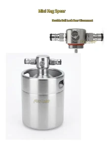 304 Stainless Steel Mini Keg Spear Double Ball Lock Beer Disconnect Low Profile S D Type Tapping Head for beer keg