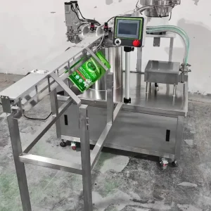 304 Stainless Steel Spout Automatic Beverage and Pure Water Pouch Bag Filling and Capping Machine with Suction for Baby Food