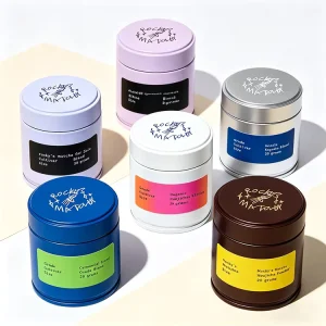 30g-100g Embossing Matcha Tin Can Airtight Metal Container with Screw Lid for Tea Powder Packaging