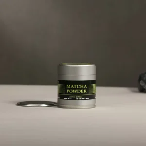30g 40g Silver Matcha Tea Tin Can with Embossed Label, Lids and Airtight Packaging