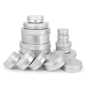 30g 60g 80g 100g 200g Round Metal Empty Tin Can Travel Reusable Aluminum Jar Metal Container 2oz 4oz 6oz 8oz