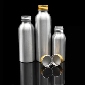 30ml 50ml 100ml 120ml 150ml 200ml 250ml Silver Aluminum Essential Oil Lotion Bottle with Screw Cap