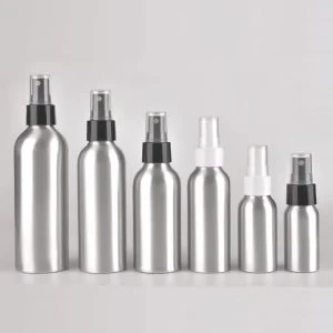 30ml 50ml 100ml 120ml 150ml 250ml Aluminum Bottle with Spray Pump Black and White