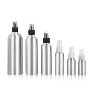 30ml 50ml 100ml 120ml 150ml 250ml Empty Aluminum Spray Bottle Silver Metal Bottles with Atomizer Lid