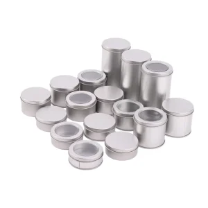 30ml 50ml 80ml 100ml Round Tin Box Tin Can Aluminum Jars Metal Aluminum Container with Transparent PVC Window