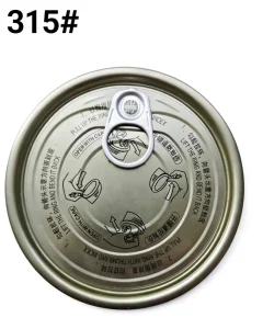 315# 95.5mm Round Tinplate Easy-Open Full-Open End for Seafood Cans